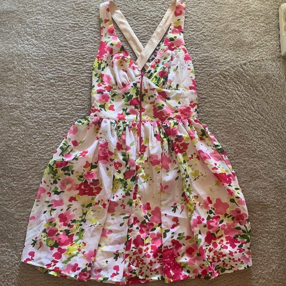 FLORAL ZIP FRONT DRESS